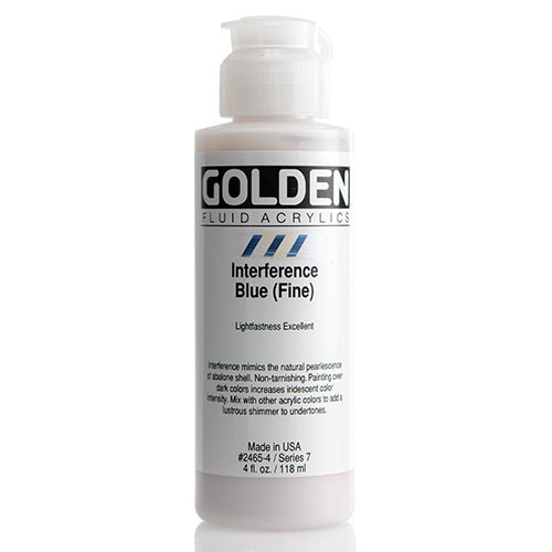 Golden, Fluid Acrylic, Paint, 4oz, Interference Blue (Fine)